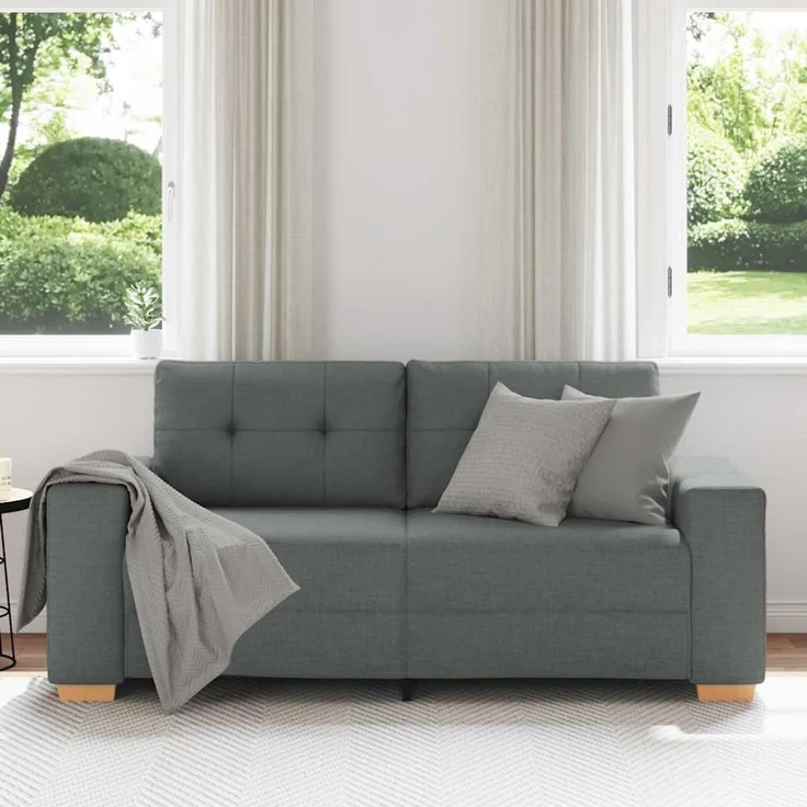 vidaXL Zweisitzer-Sofa Dunkelgrau 180x77x82 cm Stoff 4105079 – Bild 3