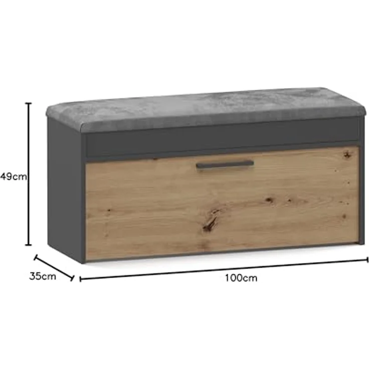 ibonto SCHUHREGAL PARMA Spanplatte Weiß (H 49 x T 35 x B 100 cm) – Bild 4