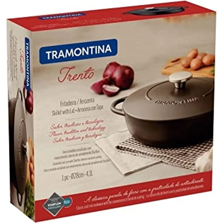 Tramontina Bräter TRENTO, 28 cm - Schmortopf, Induktion, antihaft, Gusseisen (2-tlg, Schmortopf mit Deckel), Induktion – Bild 2