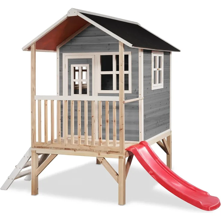 Exit Holz Spielhaus Loft 300 | Grau | 185 x 260 x 225 cm