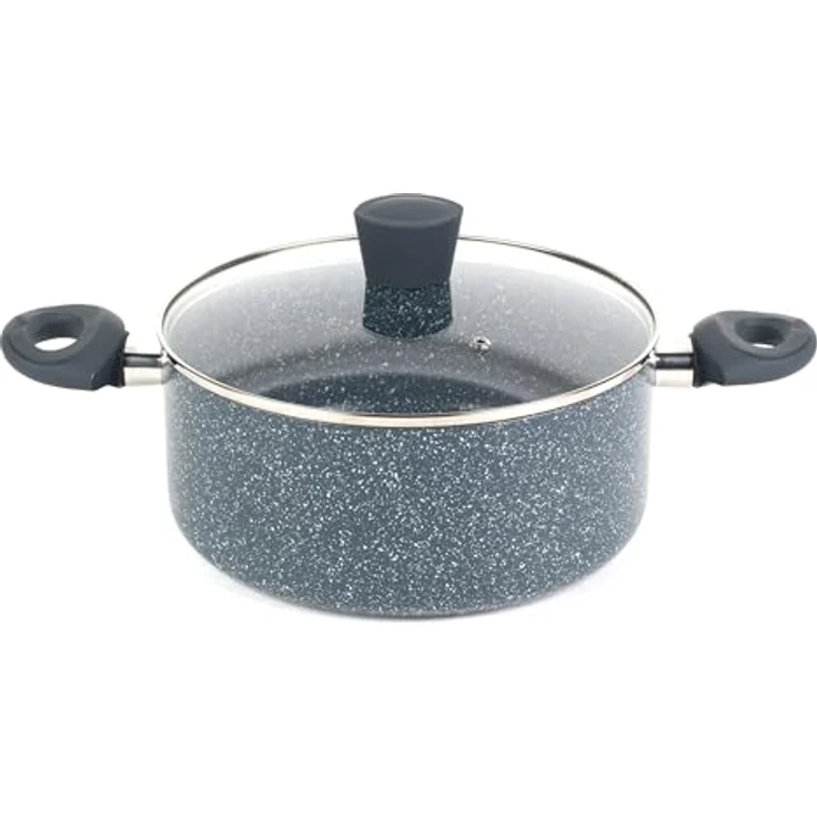 Russell Hobbs RH00849EU Nightfall Stone kochtopf, BPA-Frei, 4.5L Ungefähre Füllmenge antihaftbeschichtet 24cm töpf, Suppentopf klein mit Dampfauslass glas deckel, kochtöpfe induktion, Bakelite-griffs – Bild 2