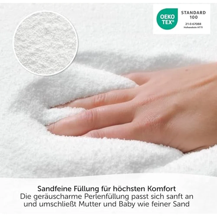 Theraline Stillkissen Das Original, 190 cm, mit geräuscharmen EPS-Microperlen, 100% Baumwollbezug, waschbar bei 60 °C, öko-tex-zertifiziert – Bild 7