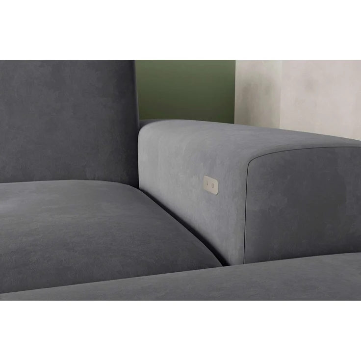 99rooms Wohnlandschaft Elvaro, Sofa, U-Form, Bezug aus Velours PALLADIUM, mit elektrischer Sitztiefenverstellung – Bild 3
