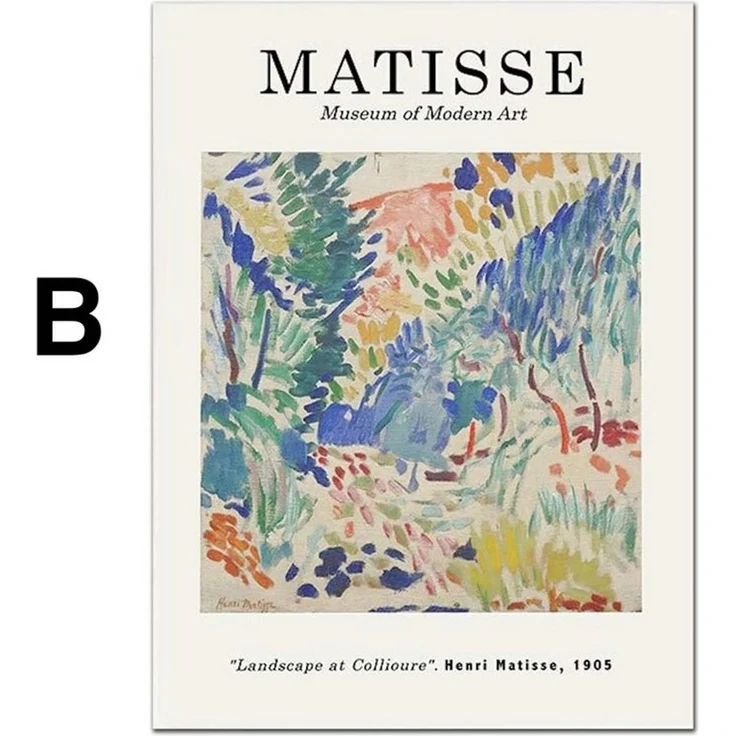 JUSTGOODMOOD Poster Matisse Gesicht Abstrakt Bilder Wohnzimmer Wandbilder Schlafzimmer Dek, D (1 St) – Bild 3