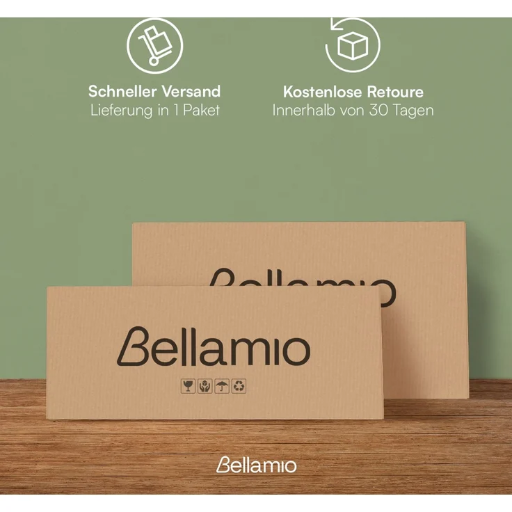 Bellamio 'Newa' Badezimmer Set aus Waschbeckenunterschrank und Badschrank mit 3 Ablagefächern, Bambus, natur – Bild 9