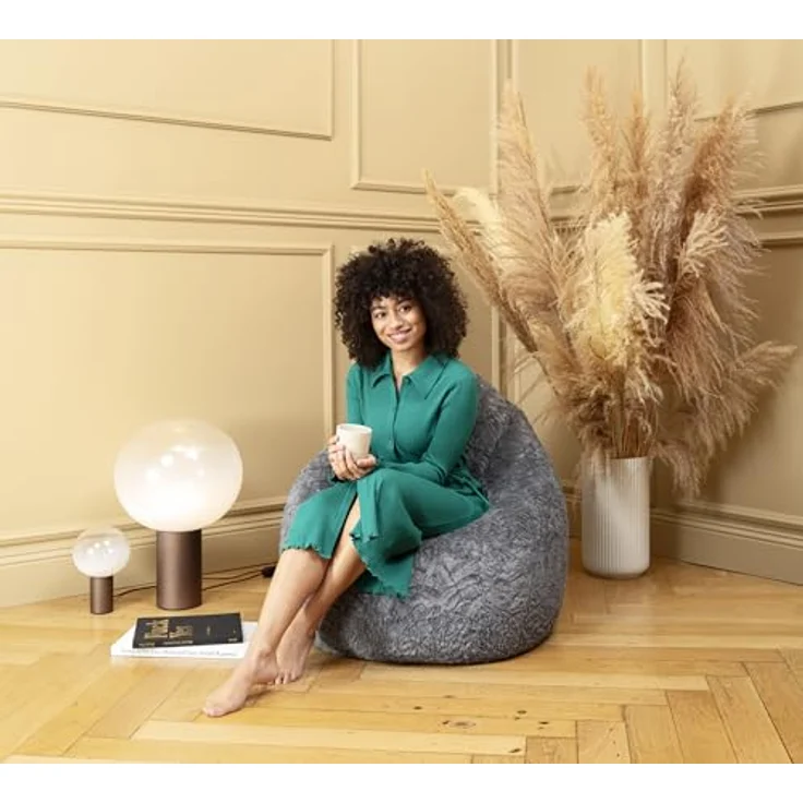 Sitting Point Sitzsack Fluffy Hearts XL ca. 220 Liter Salbei – Bild 3