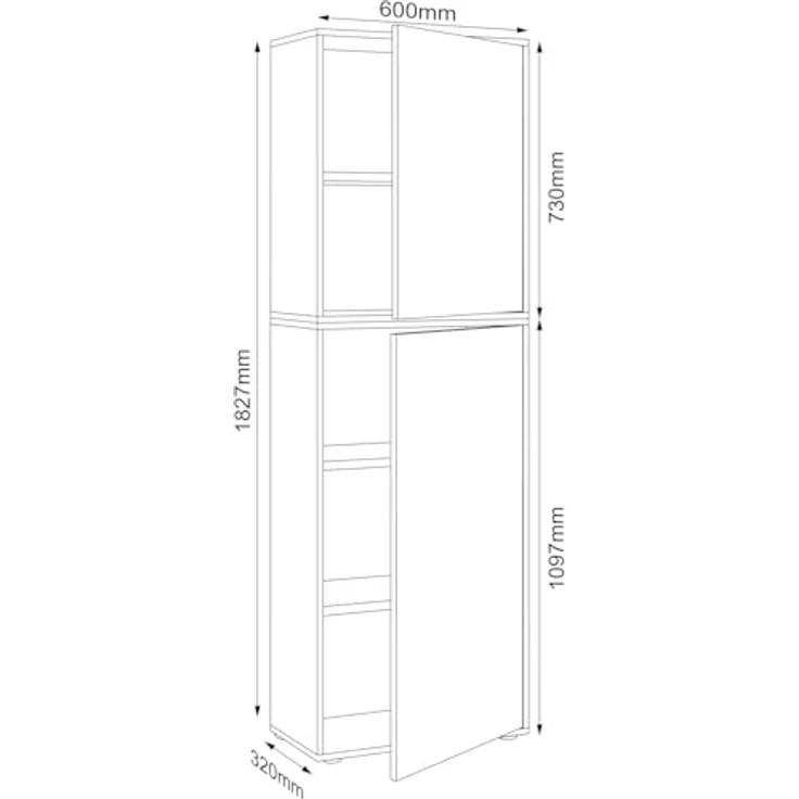 VCM Büroschrank Salia 920802 Anthrazit H. 183 x B. 60 x T. 33 cm – Bild 4
