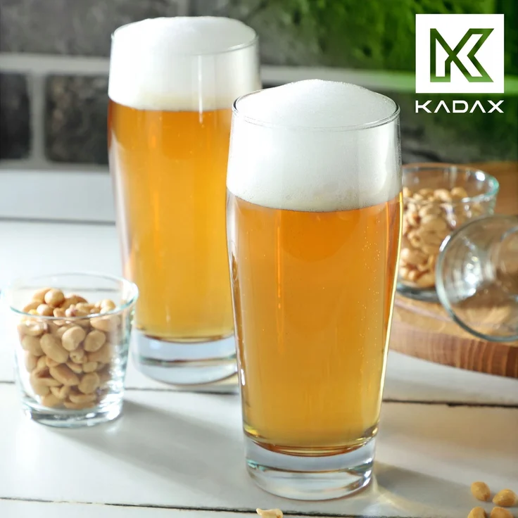 KADAX Bierkrug, 510 ml, Glas, hohes Glas-Set, Becher, 8 Stück – Bild 2