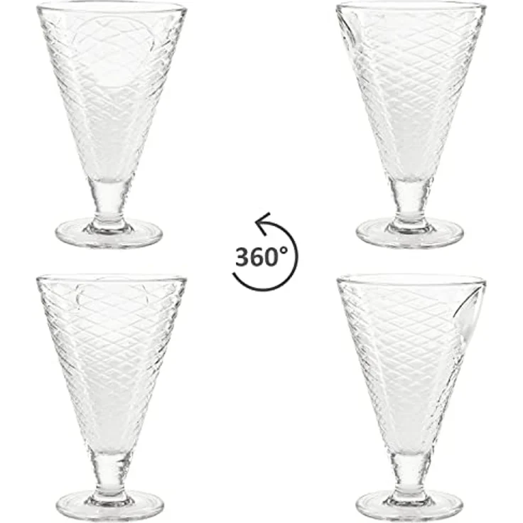 MamboCat Eisschale 6er Set COPA HELADO Eisbecher 340ml auf Fuß Glas - 31705, Glas – Bild 4