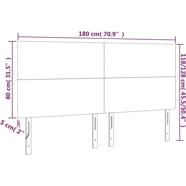 vidaXL Kopfteile 4 Stk. Dunkelbraun 90x5x78/88 cm Stoff 3116069 – Bild 8