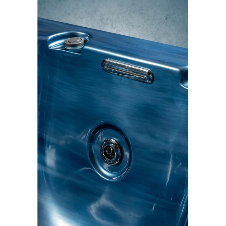 PureHaven Outdoor-Whirlpool 215x215 cm für 5 Personen mit 53 Massagedüsen Heizung Farblicht und Thermoabdeckung UV-Wasseraufbereitung 2 Liegeflächen – Bild 8