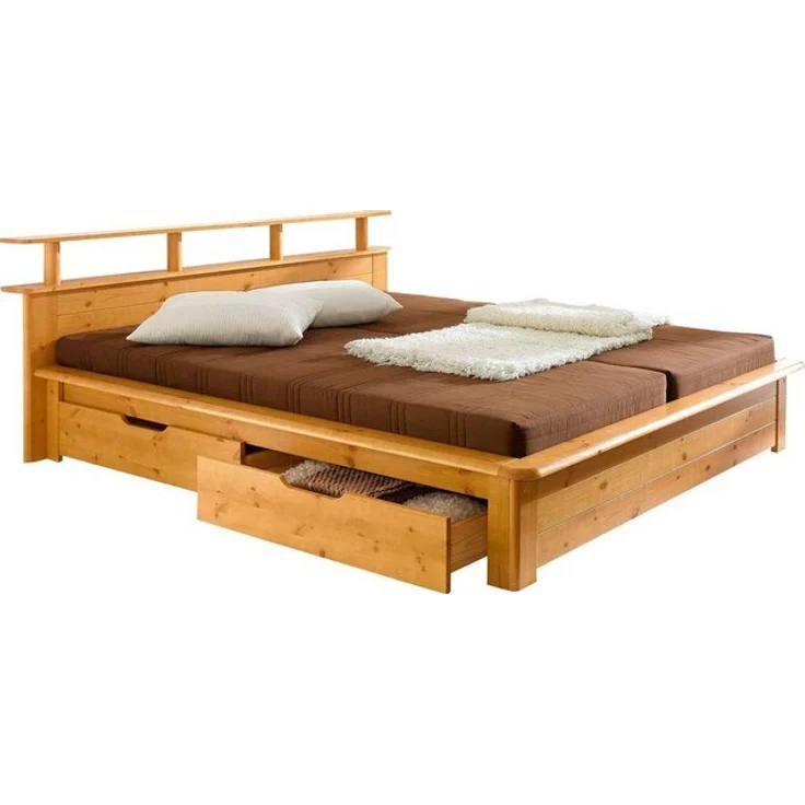 OTTO home Funktionsbett "FINJA " Kieferbett, Futonbett, Kopfteil mit Ablagefläche, zertifiziertes Massivholz, Schubkästen optional – Bild 4