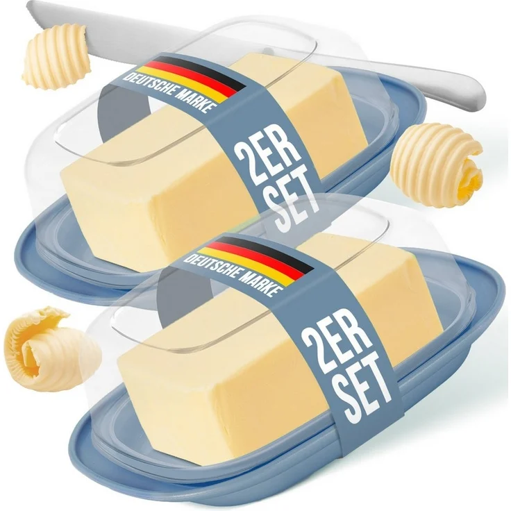 uandu home Butterdose mit Deckel Kunststoff, Butterbehälter, Butter dish, Butterdosen, (Butterschale mit Deckel, Butterdose spülmaschinenfest, Butterbox, Butter Box Dose) – Bild 1