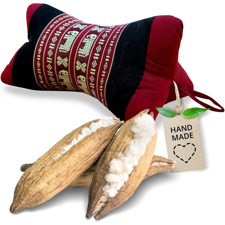 livasia Nackenstützkissen Knochenkissen, vegan und handgefertigt, Ø 15x32cm, Kapok – Bild 1