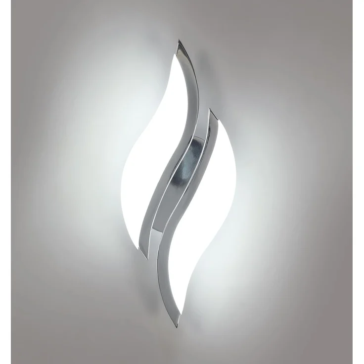 Goeco LED Wandleuchten Modern, 12W LED Wandlampe Nachtlampe Innen Kaltweißes Licht 6500K, Kreative Blattförmige Wandleuchte mit Acryl-Lampenschirm für Flur Treppenhaus Wohnzimmer Schlafzimmer, Chrom