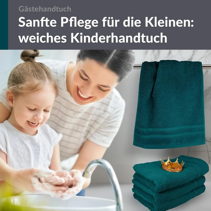 Lashuma Gästehandtücher London, Frottee (4-St), Saugstarke Küchenhandtücher 30x50 cm dunkel grün – Bild 7