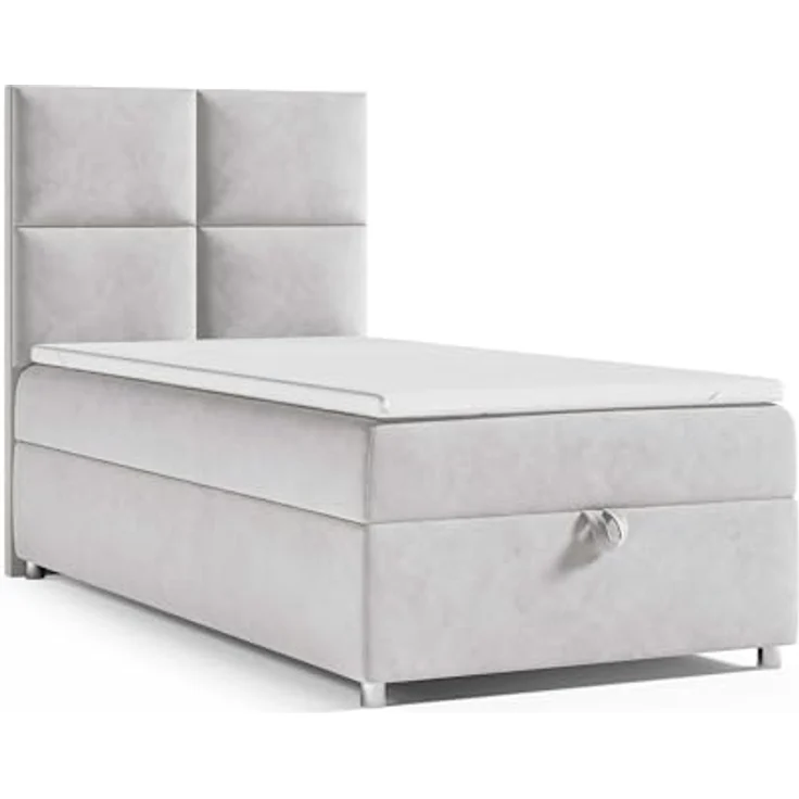 Best for Home Boxspringbett K2 SINGLE mit Bettkasten (Silber 90x200) – Bild 2