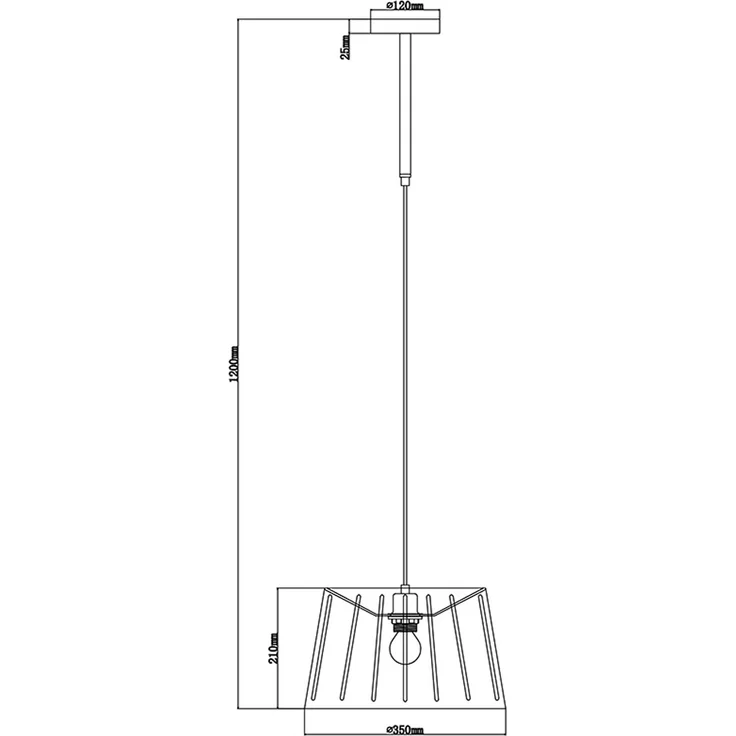 Hängeleuchte, Holzoptik Metall, schwarz braun matt, H 120 cm – Bild 10