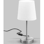 B.K.Licht Tischleuchte BKL1300, ohne Leuchtmittel, 2700K - Extra-Warmweiß, Tischlampe, Weiß, Stoffschirm, Klassisch, E14 ohne Leuchtmittel