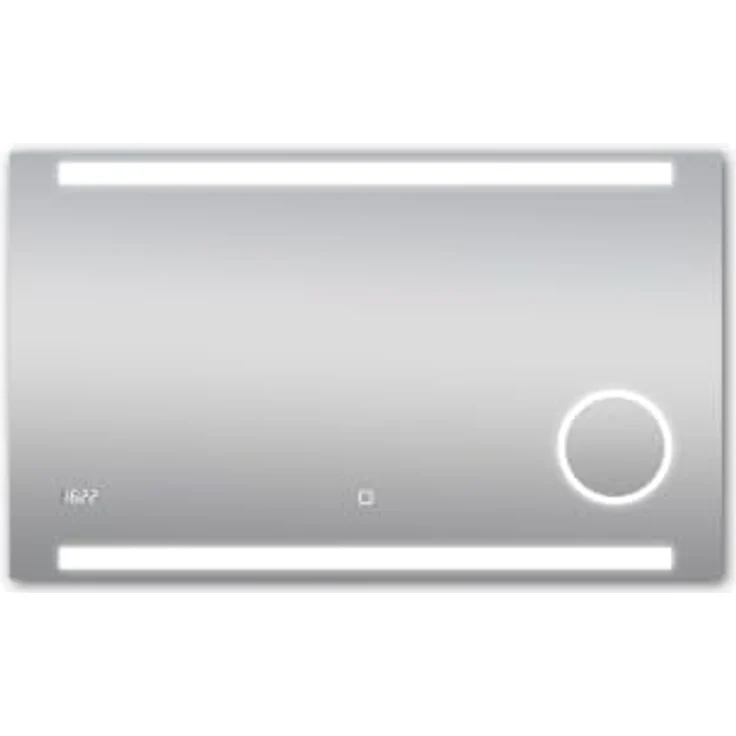 Talos King Badspiegel mit LED-Beleuchtung, 100x60 cm, Wandspiegel mit beleuchtetem Kosmetikspiegel, neutralweiß, Digitaluhr – Bild 1