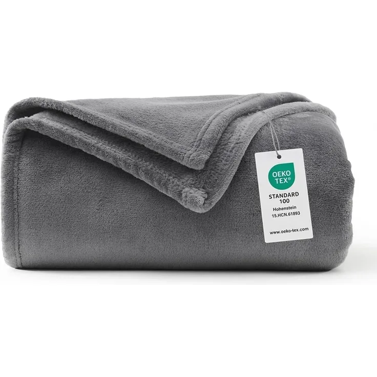 WAVVE Kuscheldecke Flauschig Decke Fleecedecke - Sofadecke Klein Wohndecke Couchdecke, Decke Sofa Weich Grau, Leicht Sofaüberwurf 130x150 cm