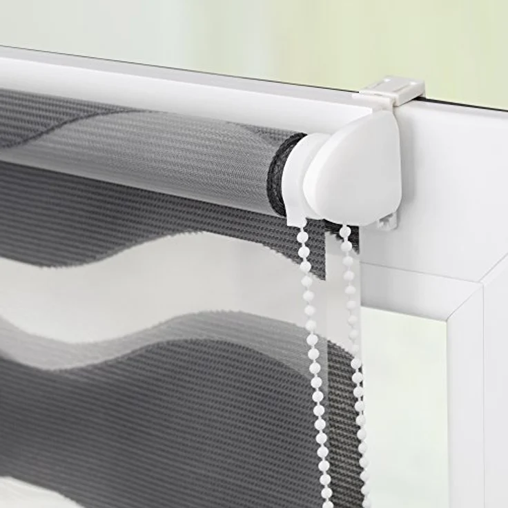 Lichtblick Sonnenschutzsysteme GmbH Doppelrollo Stockholm 45 cm x 150 cm (BxL) Anthrazit Duo Rollo in extravagantem Stil; Klemm- und schraubbar; Lichtdurchlässig und blickdicht – Bild 8