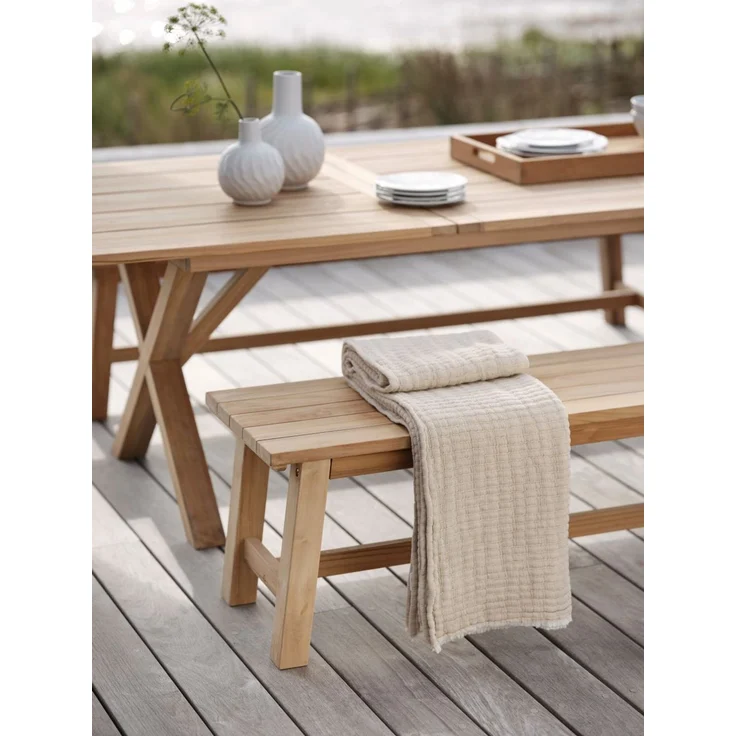 Gartenesstisch Brutus aus Teakholz, modern und ausziehbar, natur, 200–265x100 cm, für 6–8 Personen – Bild 7