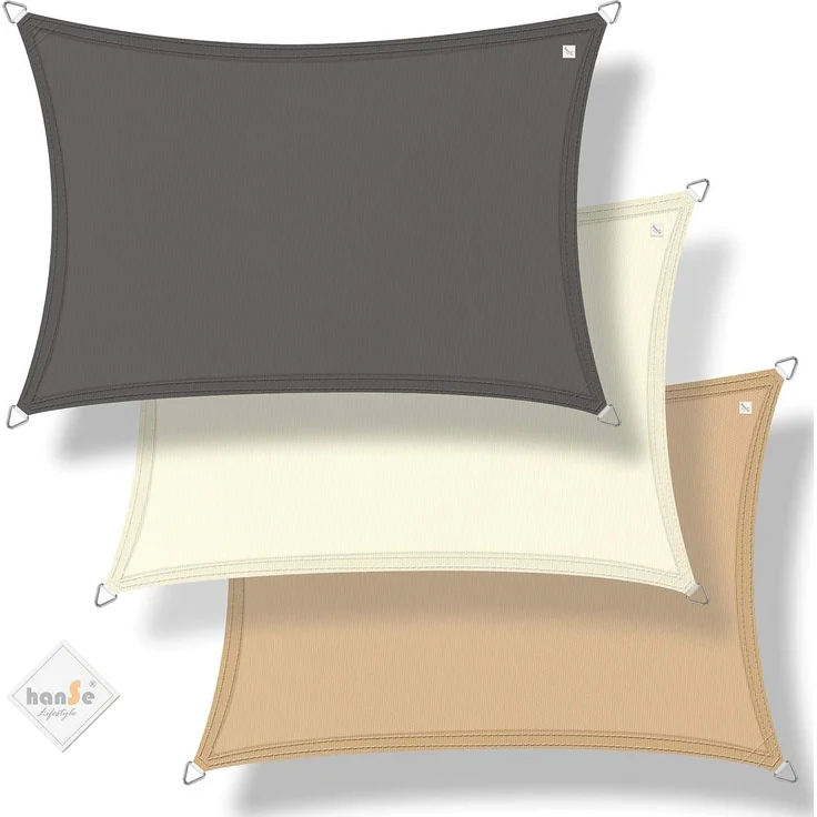 hanSe Sonnensegel Schattensegel Schattenspender Polyester Rechteck 2x4m Sand – Bild 2