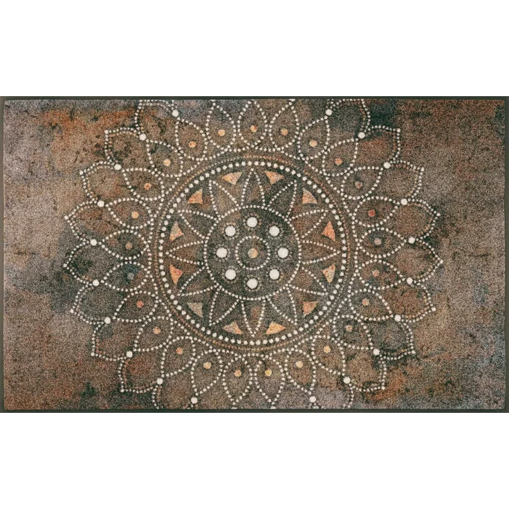 wash+dry by Kleen-Tex Teppich Madhana, rechteckig, Höhe: 7 mm, Motiv Mandala, rutschhemmend, In- und Outdoor geeignet, waschbar – Bild 1