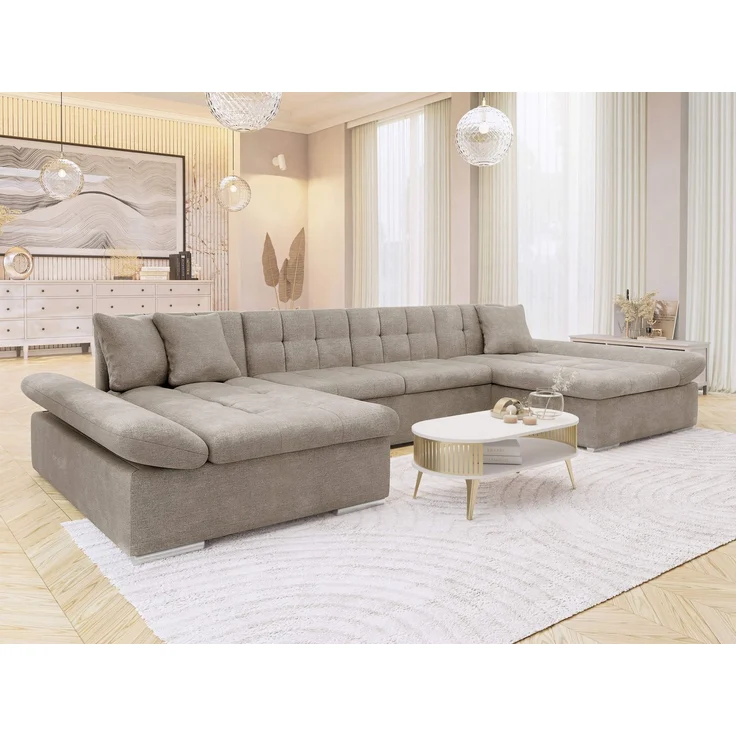 Mirjan24 Wohnlandschaft Alia (Farbe: Spirit Taupe), 75 x 160 x 360 cm – Bild 2
