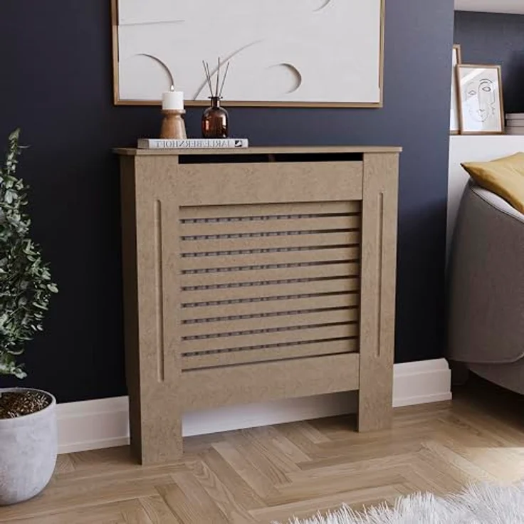 Vida Designs Milton Heizkörper-Abdeckung, moderner, unbehandelter, unlackierter Schrank aus mitteldichter Faser-Platte, klein, Unvollendet – Bild 2