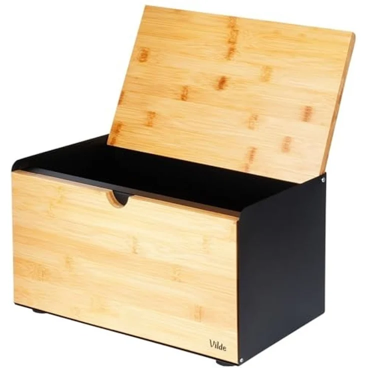 Brotkasten Vilde Metall/Holz doppelter Deckel 35 5 x 22 x 20 5 cm – Bild 4