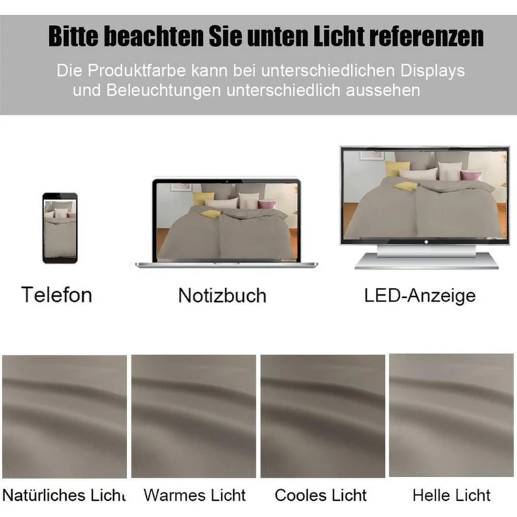 Seitenschläferkissen Bezug Mikrofaser 40 x 145 cm 2 Stück Taupe – Bild 7