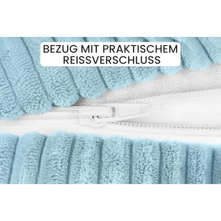 Amilian Nackenrollenbezug 15x40 cm - Ersatzbezug für Nackenrolle, Bettrolle, Kissenrolle, waschbarer Bezug mit verdecktem Zip für leichtes Abnehmen. – Bild 3