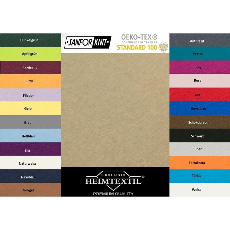 EXKLUSIV HEIMTEXTIL Marke Jersey Spannbettlaken 140-160x200 cm Sand