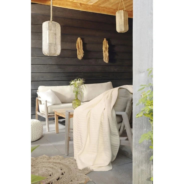Biederlack Wohndecke Kuscheldecke 150x200 Nuance Struktur Wellen uni beige 16313 – Bild 4