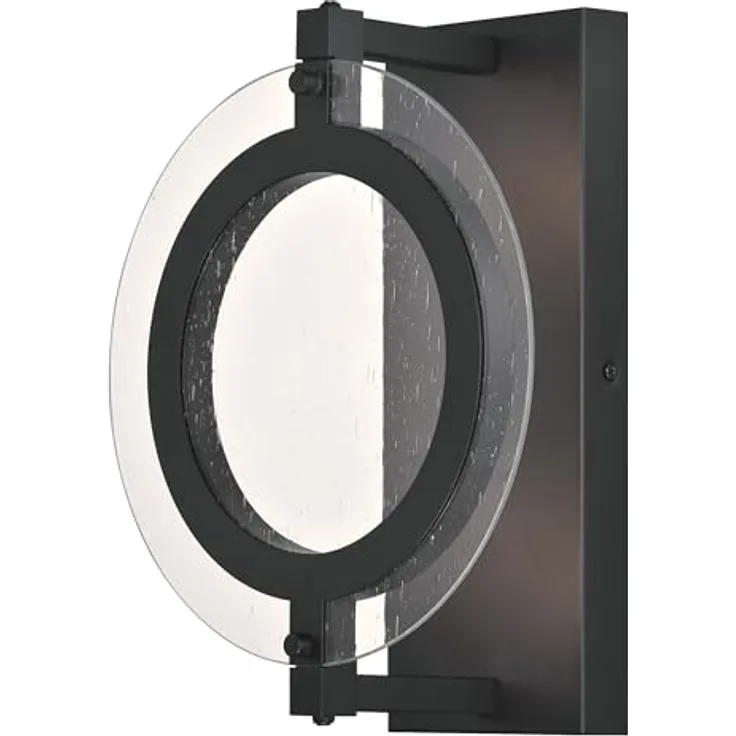 Westinghouse Maddox 63741, Einflammige dimmbare LED-Wandleuchte für Außenbereiche in Mattschwarz mit klarem Antikglas, 15 Watt, 3000K warmweiß