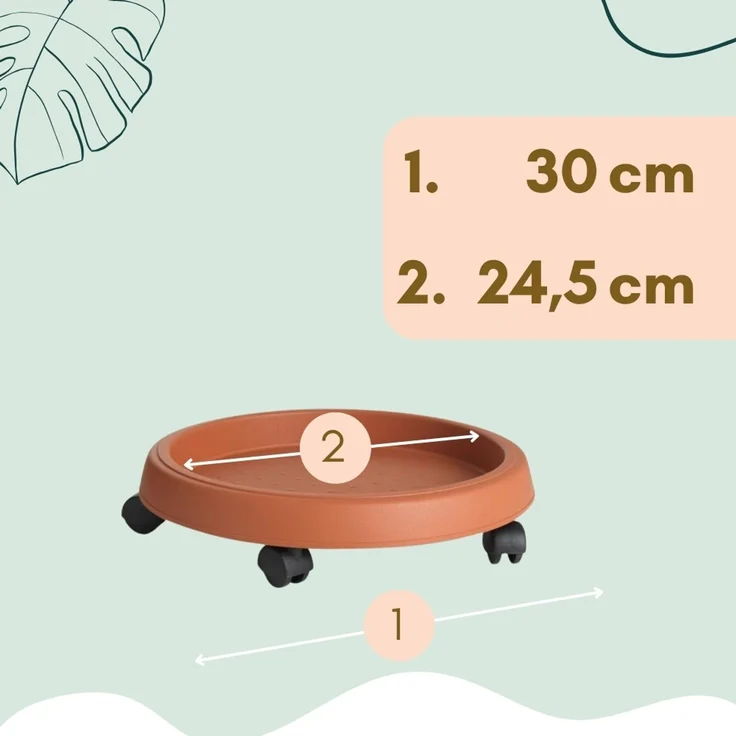 4er Set Pflanzenroller Outdoor Wetterfest Rollbrett Pflanzen Blumentopf Untersetzer mit Rollen Pflanzenroller Rund Blumenroller 25 cm – Bild 2