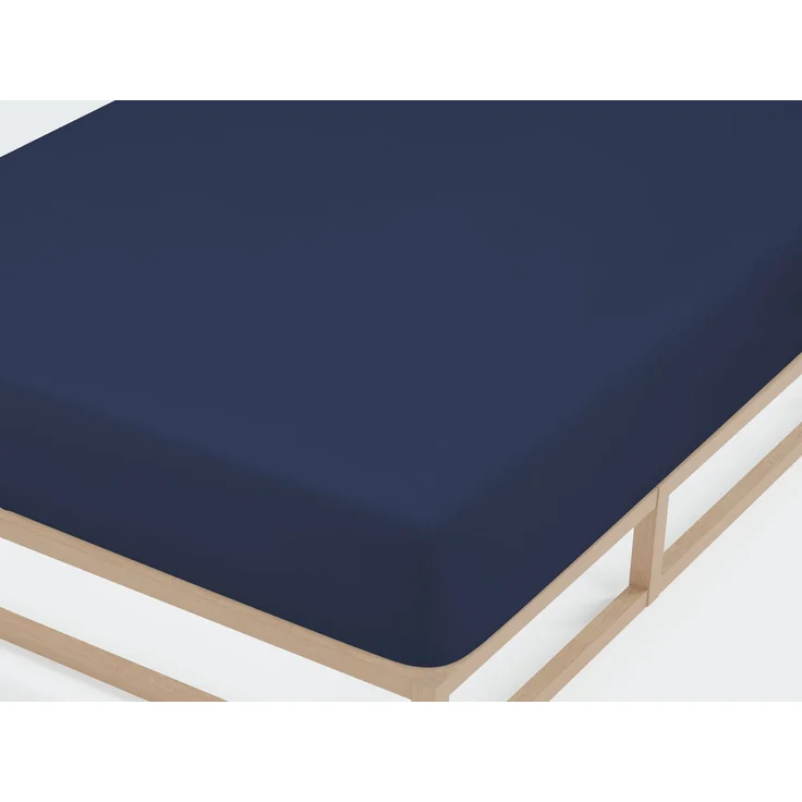 biberna Jersey-Elastic-Spannbetttuch 0077866, marine, 1x 180x200 cm - 200x220 cm – Bild 1