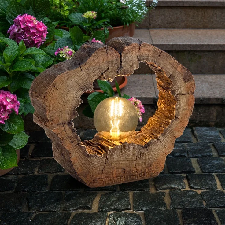 LED Solarleuchte, Baumscheibe, Holzoptik, L 30,5 cm – Bild 8