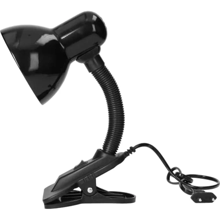 Virone LATSA Leselampe E27 mit Clip, schwenkbarer Lampenkopf, flimmerfrei, schwarz – Bild 5