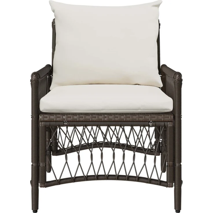 vidaXL Gartenstuhl mit Kissen Braun 73 x 61 x 77 cm Poly-Rattan 42006218 – Bild 2
