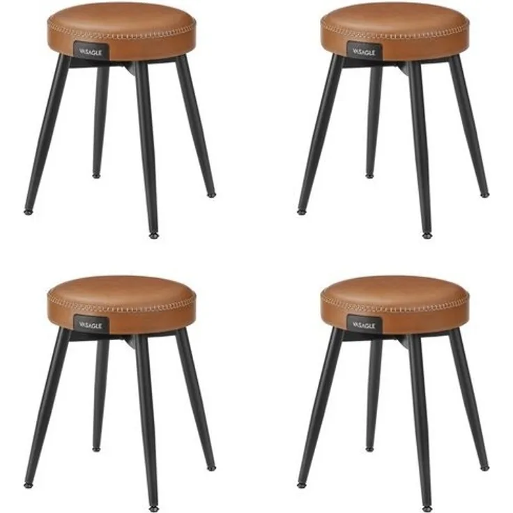 Vasagle Esszimmerstühle (6 St), Sitzhocker, EKHO Series, Kunstleder, 48,2 cm hoch, waldgrün