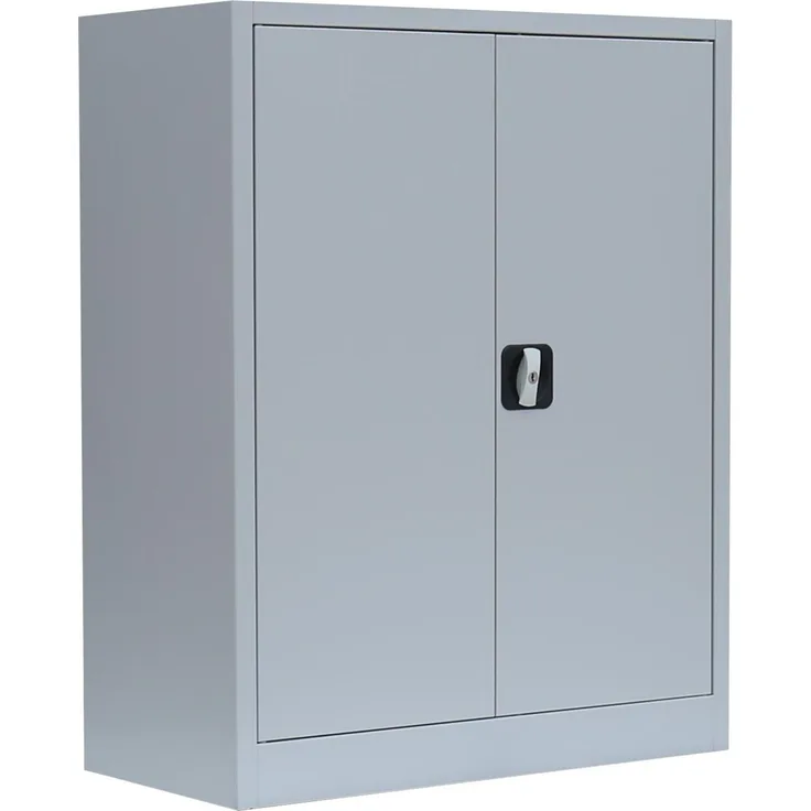 Stahl-Aktenschrank Metallschrank abschließbar Büroschrank Stahlschrank 100 x 80 x 38,3 cm Lichtgrau 530310