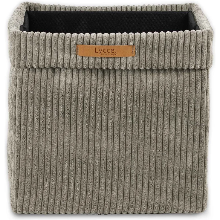 Lycce faltbare Aufbewahrungsbox - Cord, passend für Kallax Regal, abnehmbarer Bezug, robust, formstabil Taupe 31x33x33cm – Bild 3