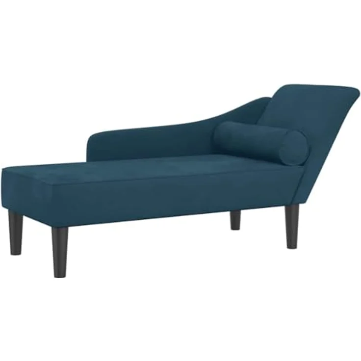 vidaXL Chaiselongue mit Kissen Blau Samt – Bild 2