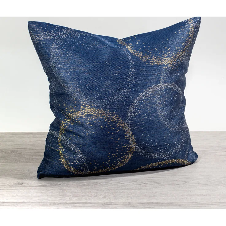 Kissen Deko von Lysel - blau Ringdesign 40x40 Polyester kissenbezug Dekokissen