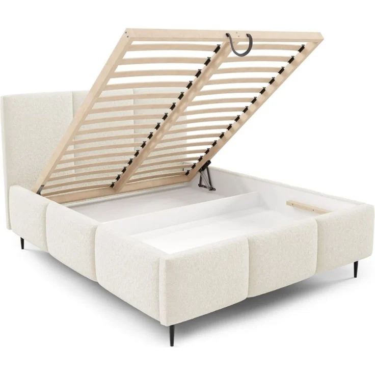 Polsterbett Schlafzimmerbett MIAMI Komplettset 180x200 cm in Stoff Lambi Creme – Bild 4