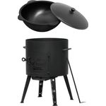 Ø36 Uchag 2mm stahl Utschak Campingofen 10L Kazan Rund Kasan Feuerstelle Feldküche Außenküche Eintopfofen Gulaschkanone