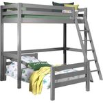 Vipack Winkel Hochbett mit 2 Liegeflächen 90x200 cm, Ausf. grau lackiert